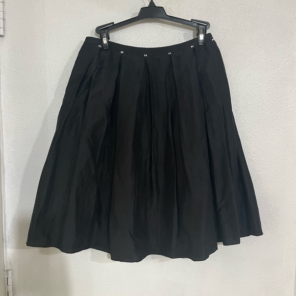 Black pleaded a line, max studio, special edition, silk linen blend skirt size 2 - Picture 5 of 5